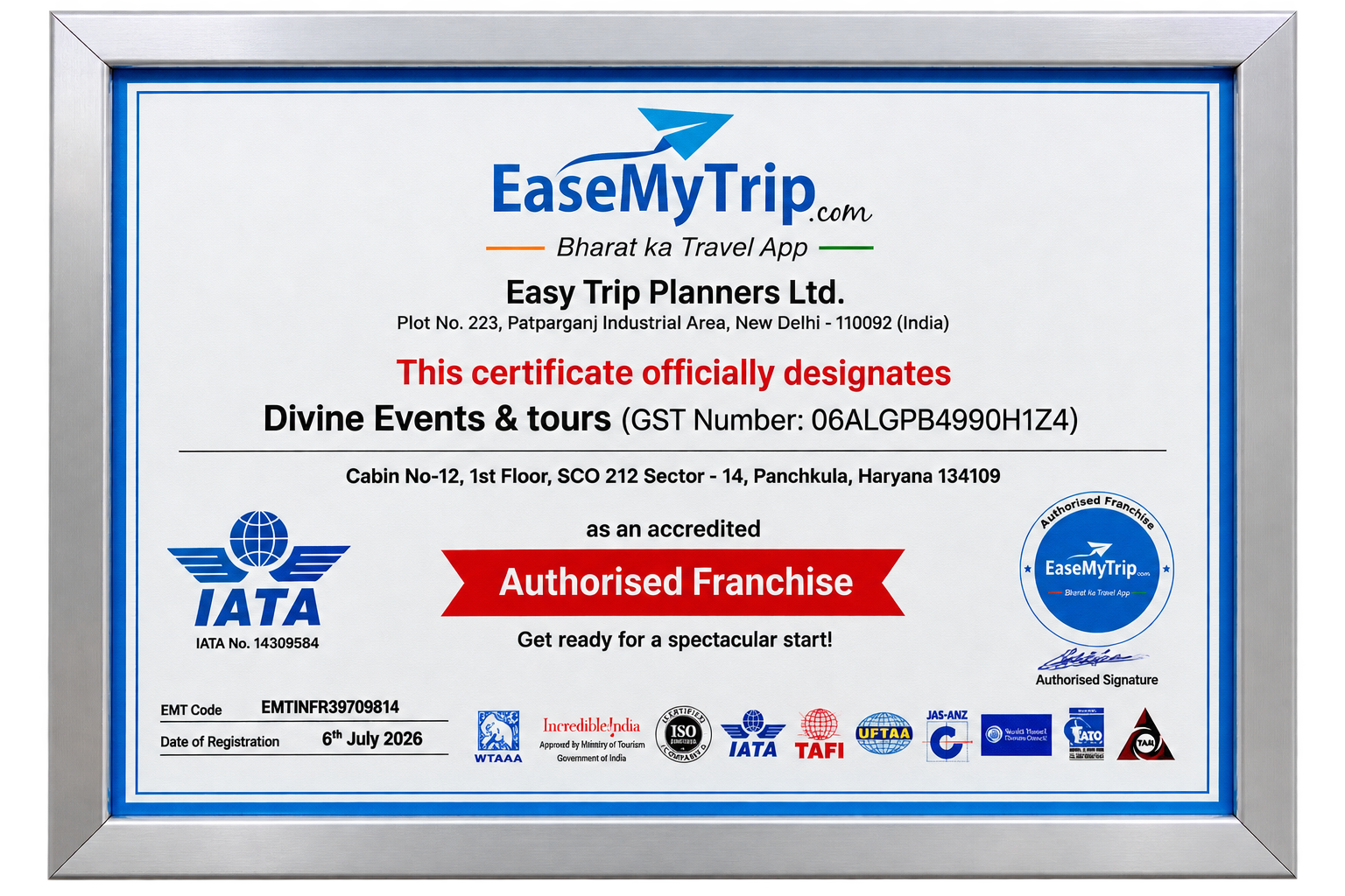 EaseMyTrip Certification